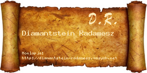 Diamantstein Radamesz névjegykártya